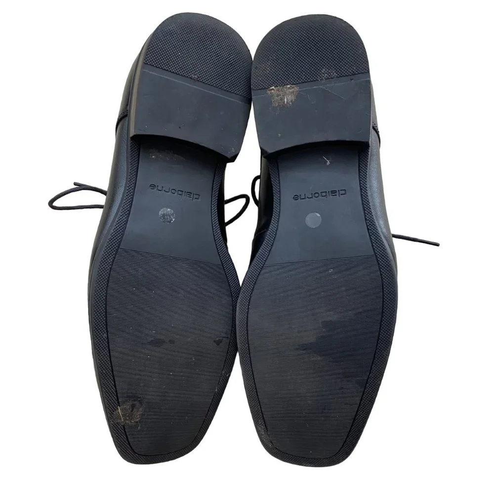 Claiborne Men's dress lace up black shoes size 8.5